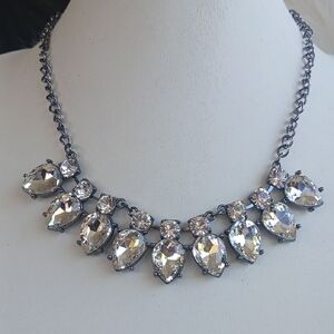 Paparazzi Metallic Black and Crystal Statement Necklace
